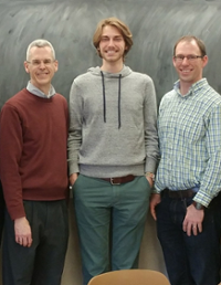 Department Head Prof. Gregery Buzzard, Peter Boyd, and Prof. Jonathon Peterson (from left)